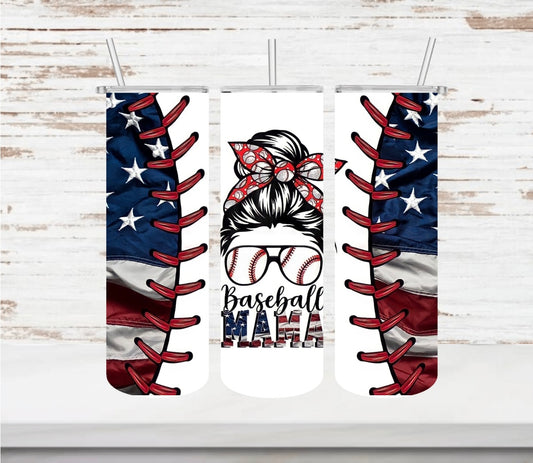 Baseball mama tumbler