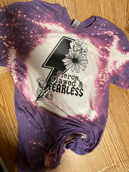 Fierce, flawed, and fearless adult t-shirt