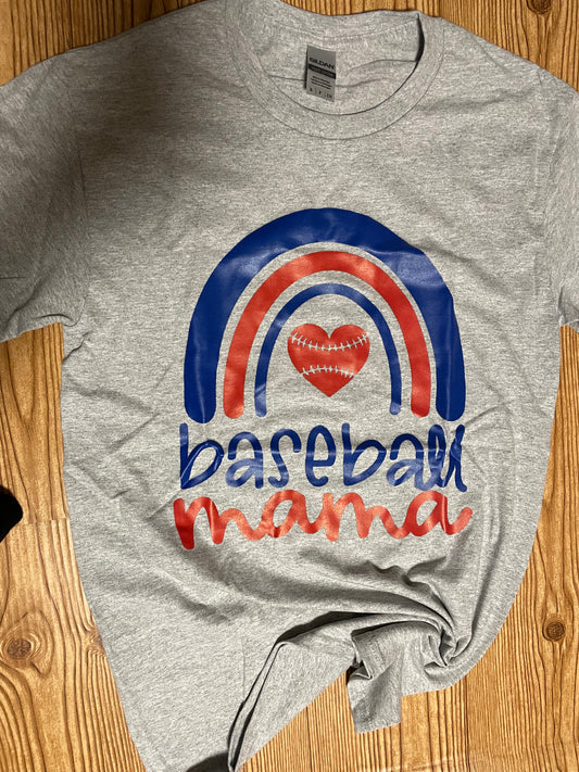 Baseball mama adult t-shirt